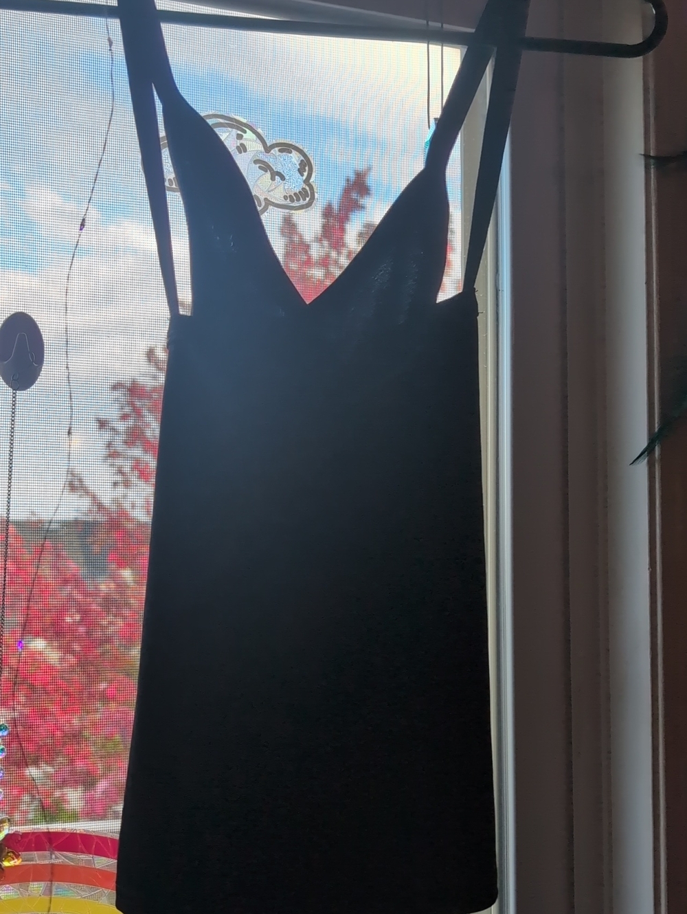 H&M Black V-Neck Tank Top With Criss-Cross Back